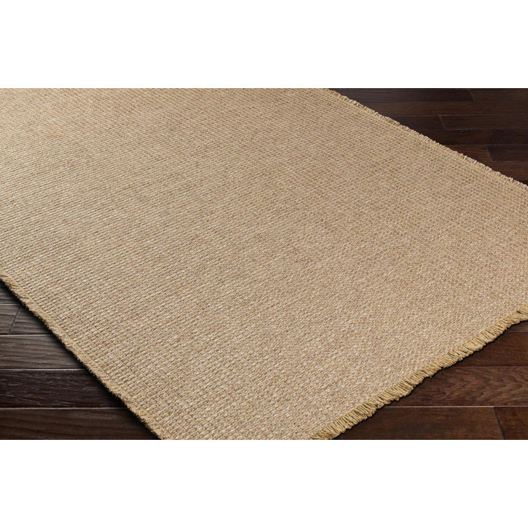Kimi Light Brown Textured Polypropylene and Jute Runner Rug