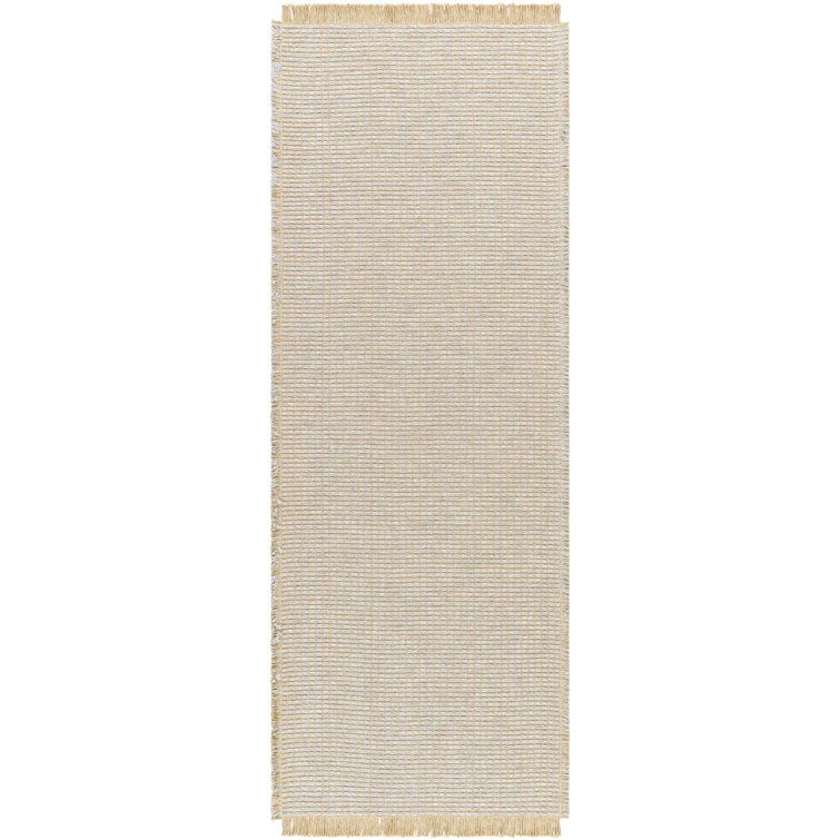 Handmade Gray and Natural Synthetic Rectangular Area Rug