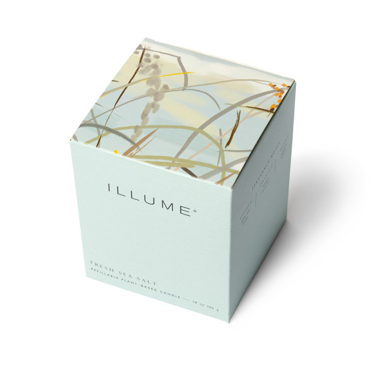Fresh Sea Salt Scented Soy Candle in Frosted Glass