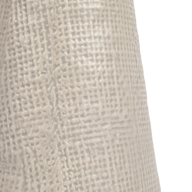 Gray Ceramic Textured Tabletop Candlestick Set