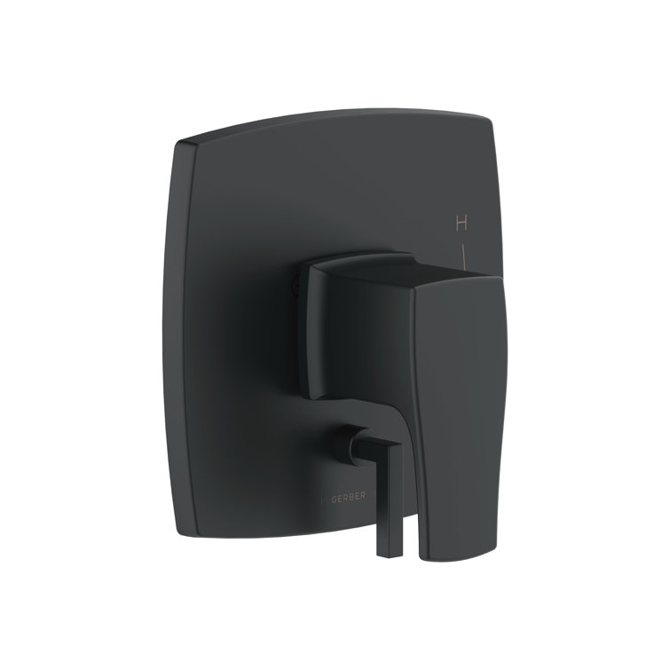 Satin Black Wall-Mounted Lever Valve Trim Kit
