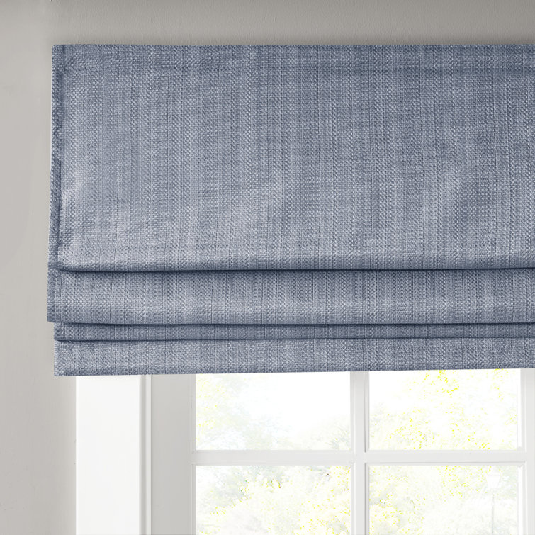 Gray Basketweave Cordless Room Darkening Roman Shade