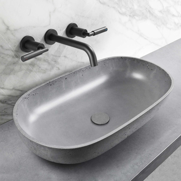Matte Black Wall-Mounted Solid Brass Bathroom Faucet