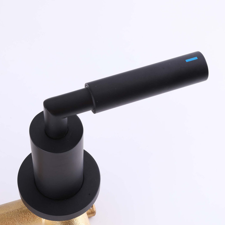 Matte Black Wall-Mounted Solid Brass Bathroom Faucet