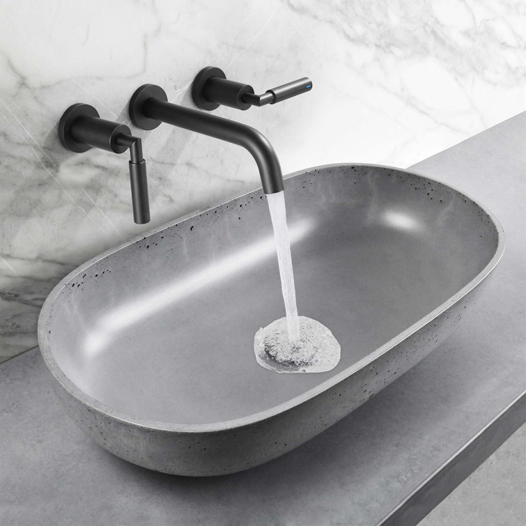 Matte Black Wall-Mounted Solid Brass Bathroom Faucet