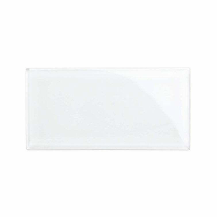 Bright White 6" x 12" Glossy Glass Subway Tile