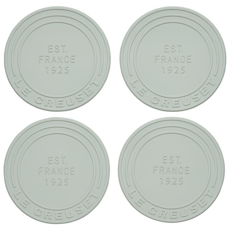 Sea Salt Round Silicone Coaster Set, 4 Pieces