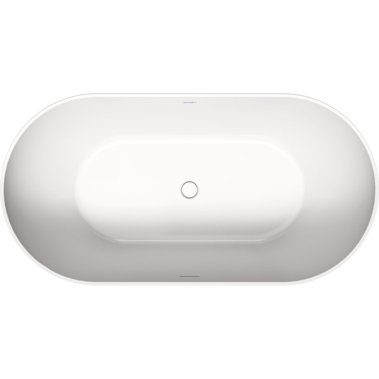 58" White Acrylic Freestanding Double Slipper Soaking Tub