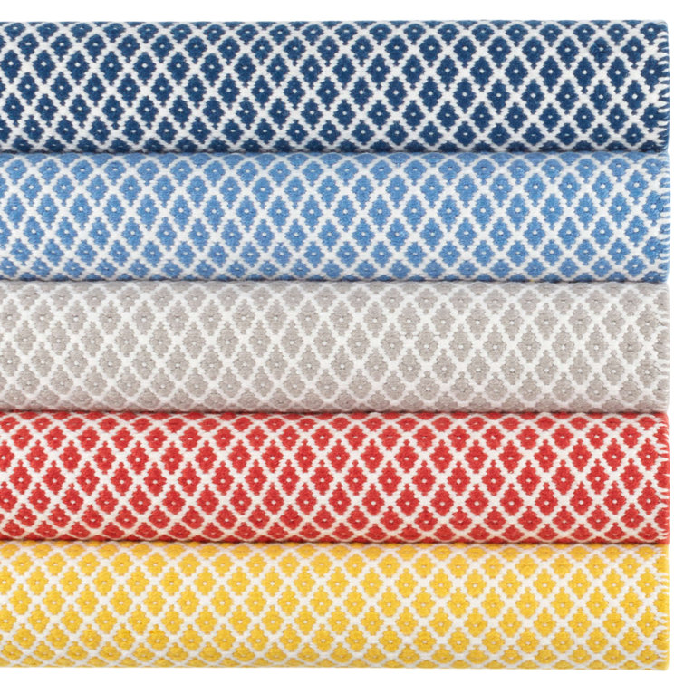 Navy Blue Geometric Flat Woven Synthetic 8' x 10' Rug