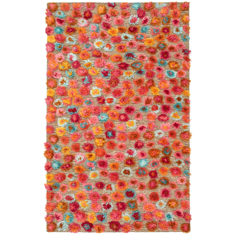 Vibrant Multicolor Hand-Knotted Wool Rug, 5x8