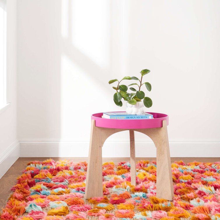 Vibrant Multicolor Hand-Knotted Wool and Cotton 10' x 14' Rug