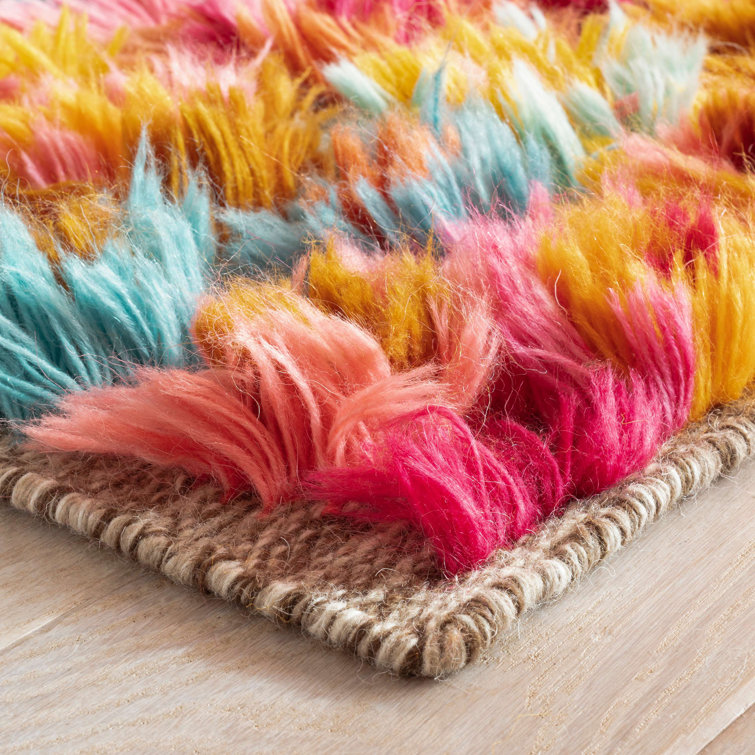 Vibrant Multicolor Hand-Knotted Wool Floral Rug, 8' x 10'