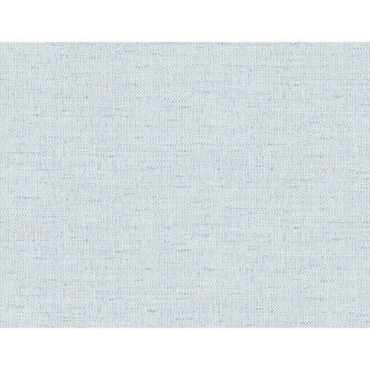 Sea Breeze Blue Faux Paperweave Vinyl Wallpaper Roll