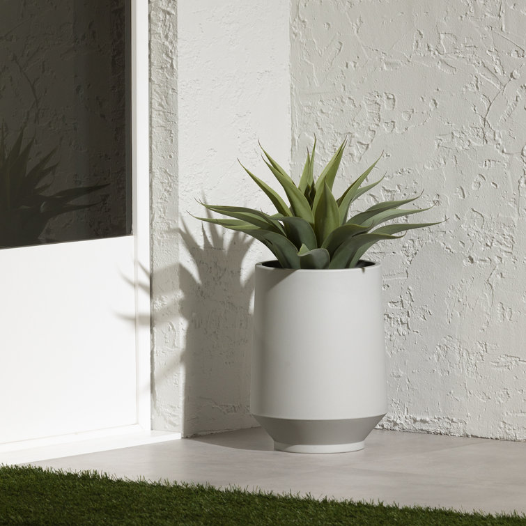 White Polyethylene Indoor/Outdoor Planter, 16.25" Height