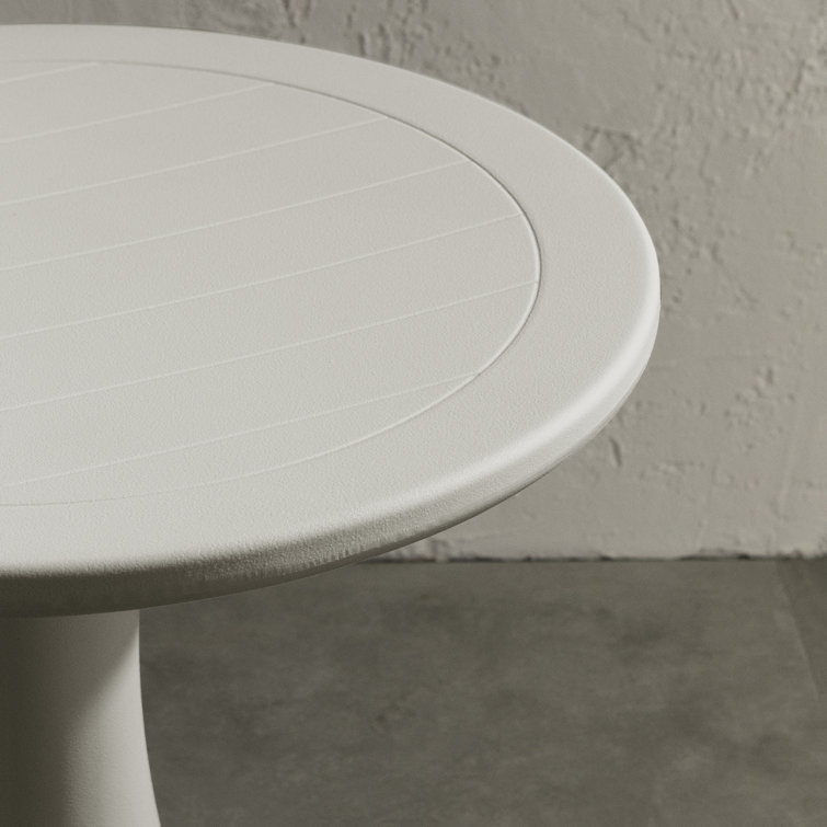Greige Polyethylene Outdoor Bistro Table, 24"