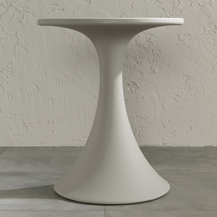 Greige Polyethylene Outdoor Bistro Table, 24"