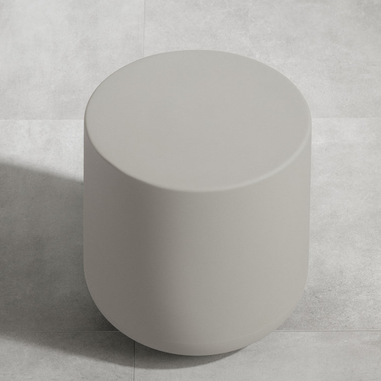 Greige 16'' Polyethylene Resin Outdoor Side Table