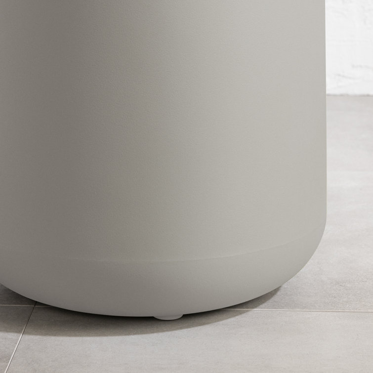 Greige 16'' Polyethylene Resin Outdoor Side Table