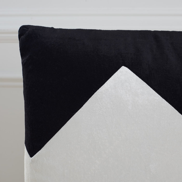 Set of 2 Black and White Geometric Square Throw Pillows
