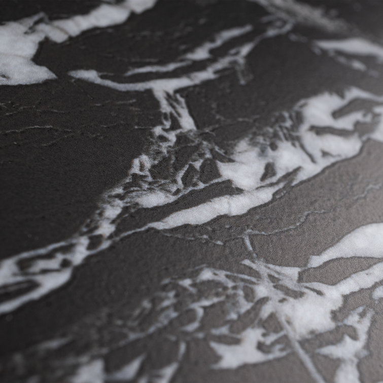 Senzia 8" x 8" Black and White Marble-Look Porcelain Tile