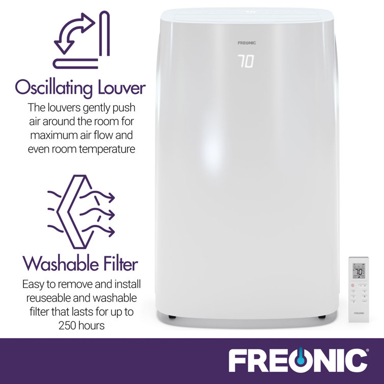 Freonic 12,000 BTU White Portable Air Conditioner with Remote