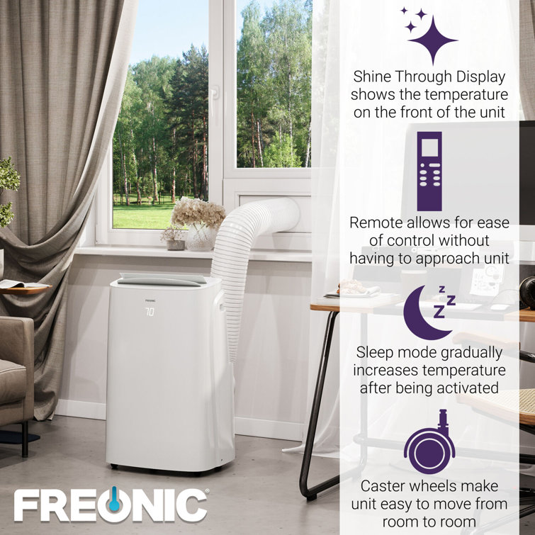 Freonic 12,000 BTU White Portable Air Conditioner with Remote