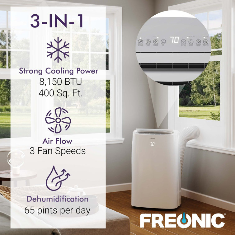 Freonic 12,000 BTU White Portable Air Conditioner with Remote