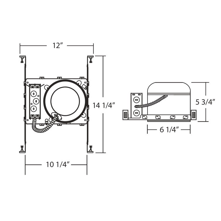4'' Metal Recessed Lighting Housing for New Construction