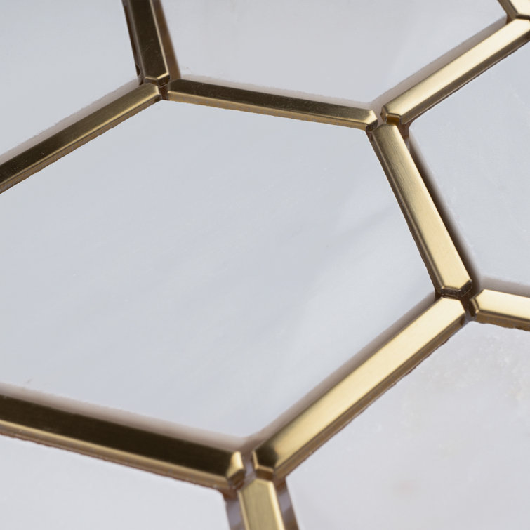 White and Gold Marble Honeycomb Mosaic Wall Tile