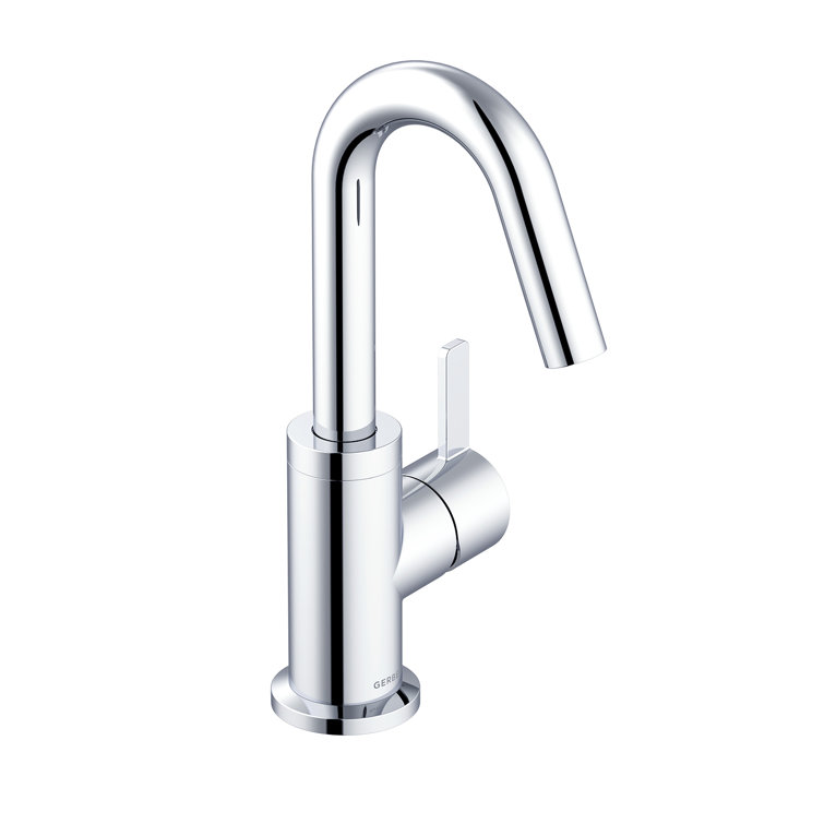 Polished Chrome Single Handle Lavatory Faucet with Drain Assembly