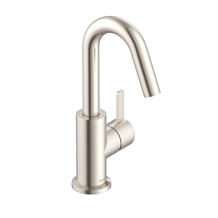 Brushed Nickel Single Handle Bathroom Faucet with Metal Drain