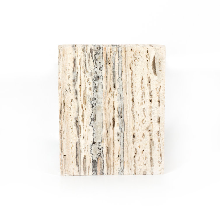 Danita Stepped Beige Travertine 2 Piece Bookend Set