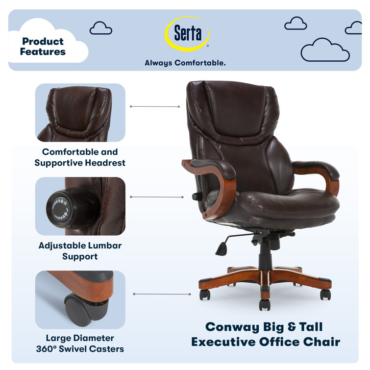 Conway High Back Brown Faux Leather Executive Swivel Chair