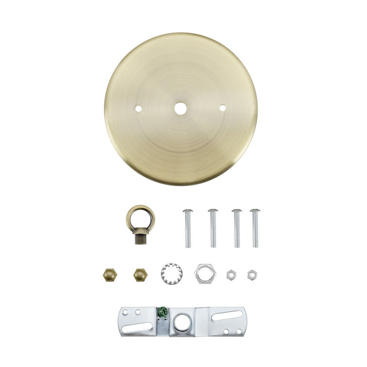 Antique Brass Round Metal Chandelier Canopy Kit
