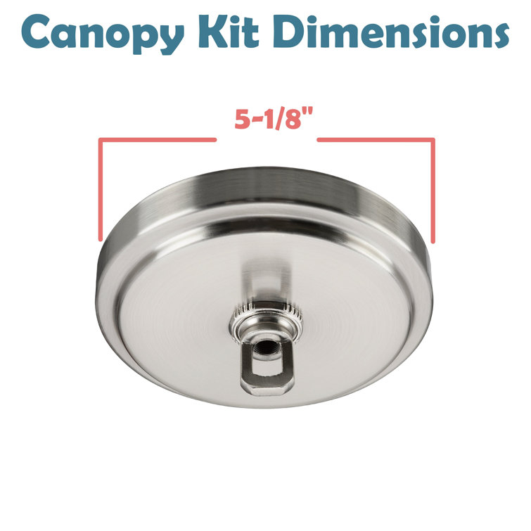 Brushed Nickel Chandelier Fixture Canopy Kit with Collar Loop