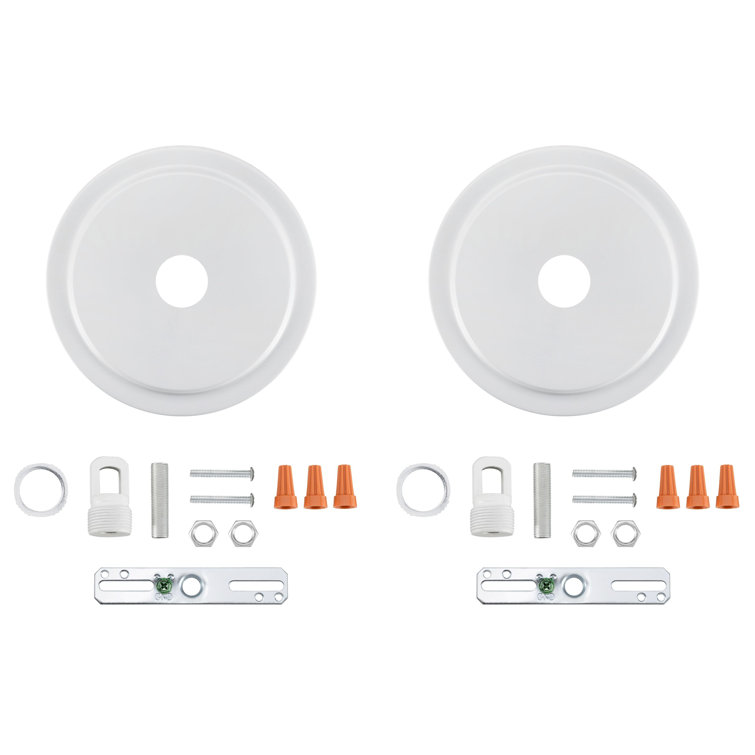Matte White 5.5" Diameter Chandelier Fixture Canopy Kit