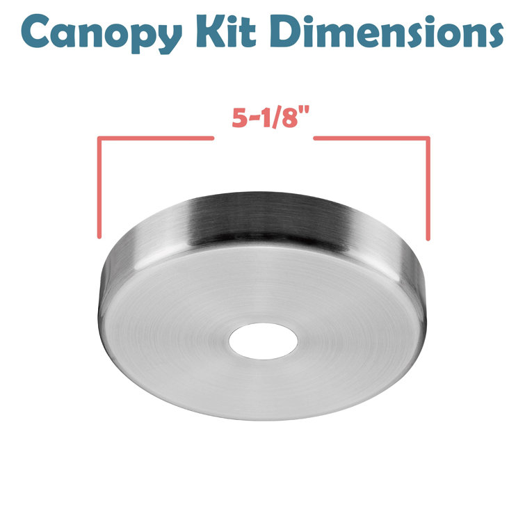 Brushed Nickel Contemporary Ceiling Fixture Canopy Kit, 2 Pack