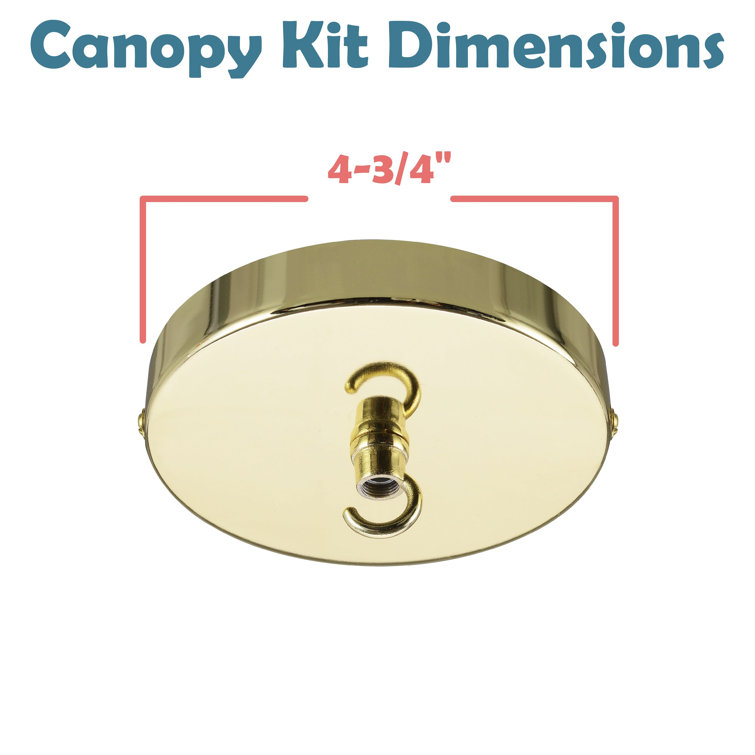 Brass Chandelier and Light Fixture Canopy Kit, 4.75" Diameter