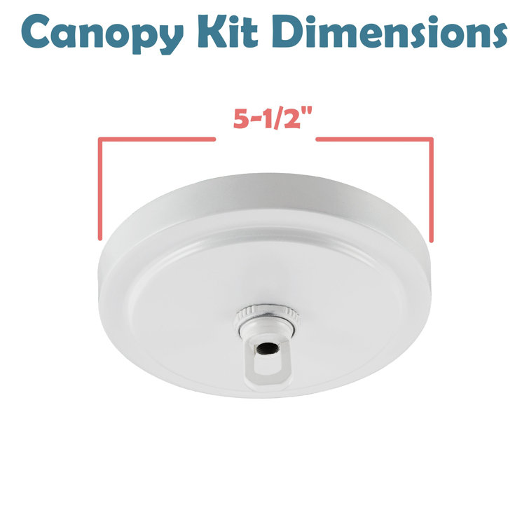 Matte White 5.5" Diameter Chandelier Fixture Canopy Kit