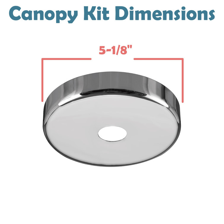 Chrome Finish Chandelier Fixture Canopy Kit, 5-1/8" Diameter, 2 Pack
