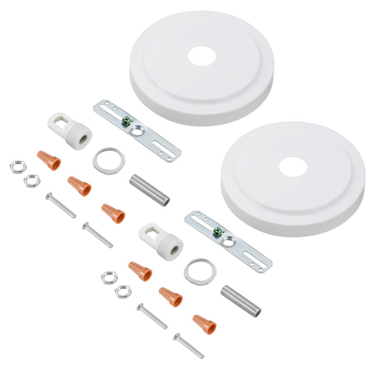 Matte White 5.5" Diameter Chandelier Fixture Canopy Kit