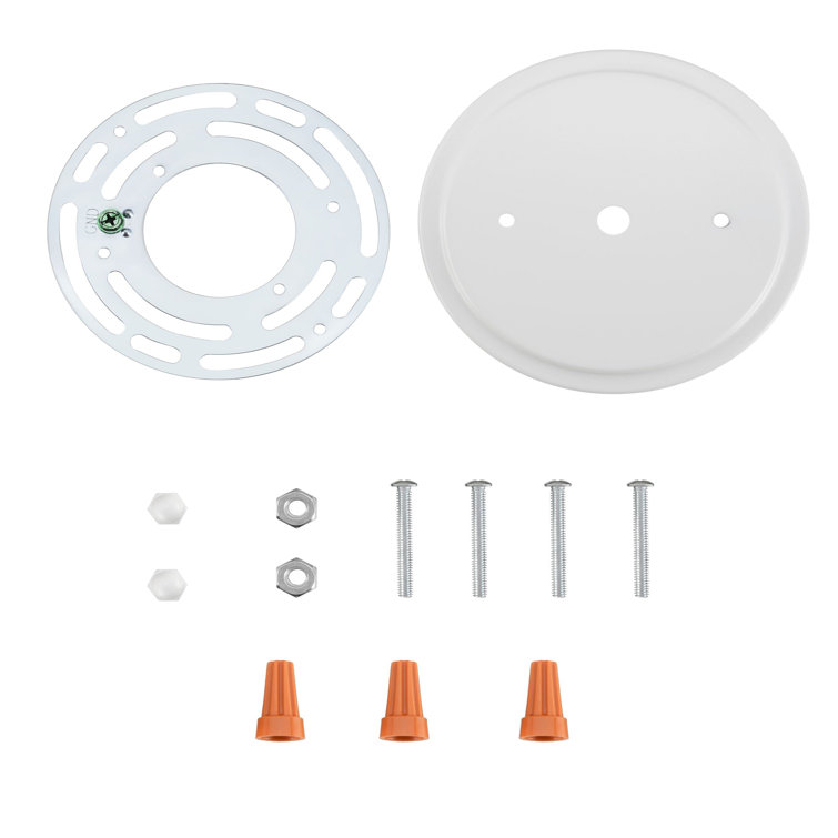 Matte White and Brushed Nickel Ceiling Fixture Canopy Kit