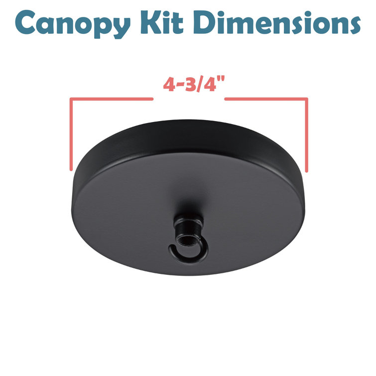 Matte Black Contemporary Chandelier Fixture Canopy Kit