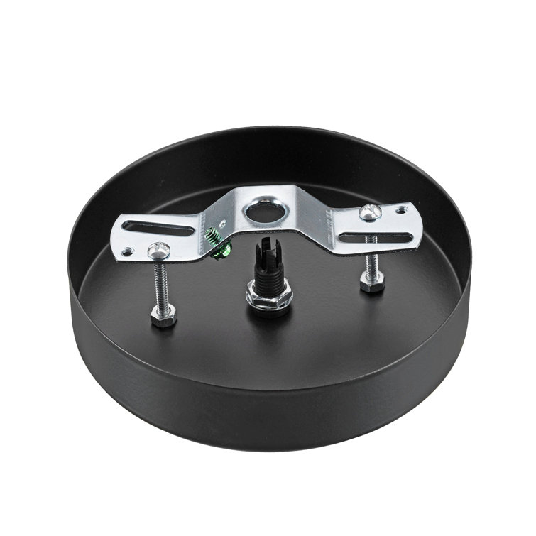 Matte Black Metal Chandelier Fixture Canopy Kit, 5-1/8" Diameter