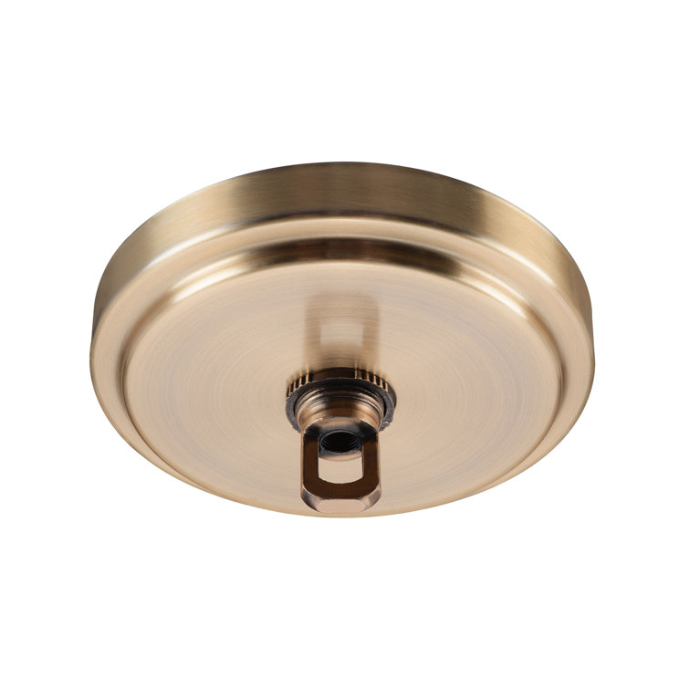 Warm Brass Round Chandelier Fixture Canopy Kit