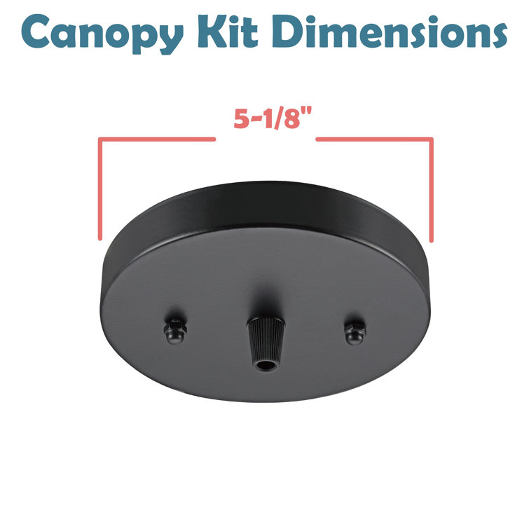 Matte Black Metal Chandelier Fixture Canopy Kit, 5-1/8" Diameter