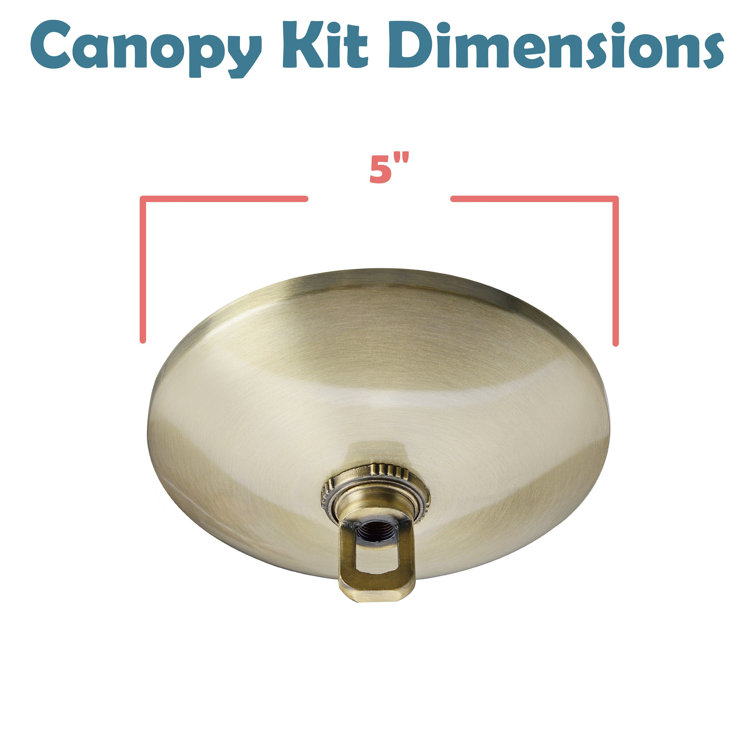Antique Brass 5" Diameter Chandelier Fixture Canopy Kit