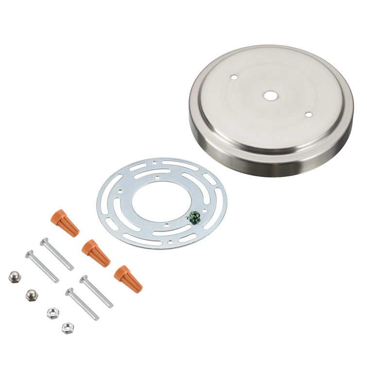 Brushed Nickel Round Ceiling Canopy Kit with Universal Crossbar