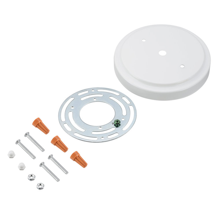 Matte White and Brushed Nickel Ceiling Fixture Canopy Kit