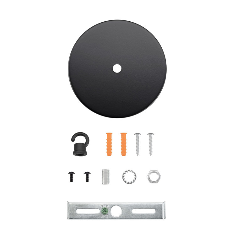 Matte Black Contemporary Chandelier Fixture Canopy Kit